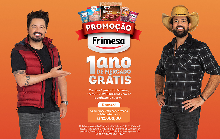 Participe da Promoção FRIMESA 1 Ano de Mercado Grátis. Acesse o site oficial: PROMOFRIMESA.com.br